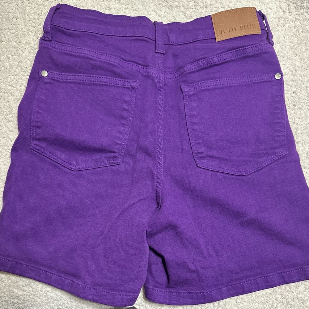 Judy Blue tummy control Vibrant Purple Women's Shorts - Picture 4 of 9